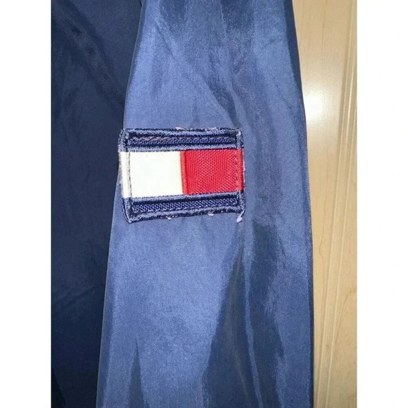 Tommy Hilfiger Men's Wind Breaker Jacket Size M Med Blue Snap Closure - Picture 4 of 7